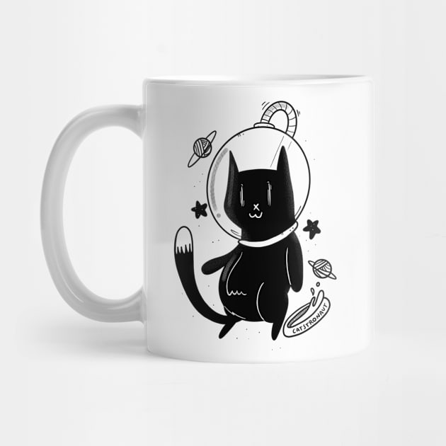 Catstronaut,cute black cat astronaut by Curvilineo